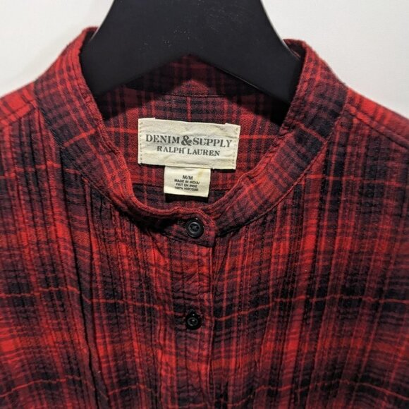 Rl Denim & Supply | Button Down tunic in red plaid - Picture 4 of 9